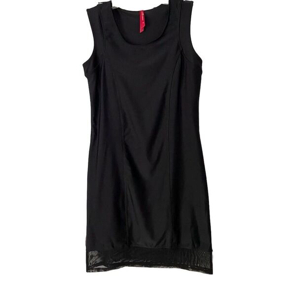 Ruby Ribbon Black Bodycon Dress XS Sleeveless Short  Shapewear Mesh Hem​ - Picture 1 of 11